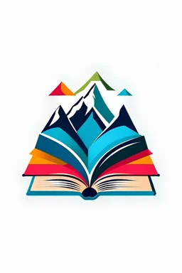 The logo consists of educational book and combined with mountains in a simple way and attractive colors