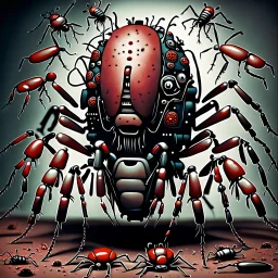 horror, infested, swarm, mechanical, robot, insects, bugs, cockroaches, flies, spiders, ticks, parasites screaming person, pain, decay