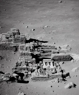 Ancient temple on the lunar surface