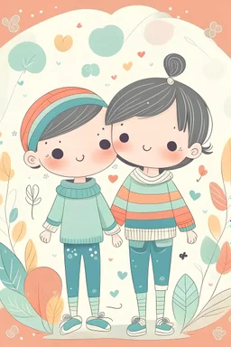 give an illustration for affirmations give both girl and boy