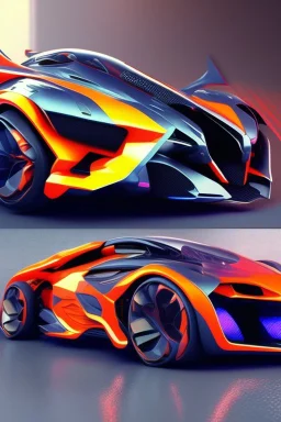 A combination of ultra-advanced car and crazy Max fighter, super sporty, with color and nano technology