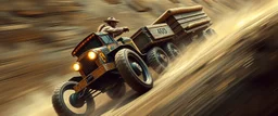 mega blasting fast, so freaking fast, faster than a greased muscle shiny cowboy disco funk fusion fluffy man gremlin monkey pig on a runaway mud train jumping over the cliff . speed and energy, painted by Rembrandt and fallout 4, straight down a muddy slide