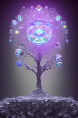  hedjuk,Tree of Life, crystal city crystalline in the sky, renderin, room, cosmic, opalescent, 100mm, opalescent, gemstones, crystals, object, other worldly,water, cristal rock ,bright,