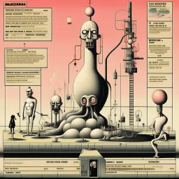 Surreal sinister, Style by Yves Tanguy, Dante's third level of hell = GLUTTONY, symbolic art, massively obese non-human radical bio deformity, Expressionism