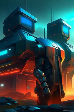 cyberpunk retro futuristic bunkers far away