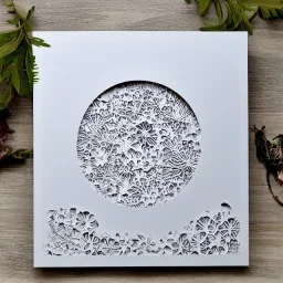 a papercut lightbox,scenic white paper, simple, centered