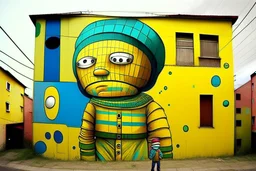 Street art in the style of Os Gemeos