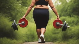 الصورة تُظهِر شخصًا يقوم بممارسة التمارين الرياضية في الهواء الطلق، حيث يرتدي ملابس رياضية ويمسك بالأوزان. تعكس الصورة التحفيز والتفاني في تحقيق نمط حياة صحي ومتوازن من خلال ممارسة النشاط البدني. تُجسِّد هذه الصورة أهمية الحفاظ على الوزن المثالي وتوجيه الجهود نحو الوقاية من السمنة والسرطان من خلال النشاط البدني اليومي.