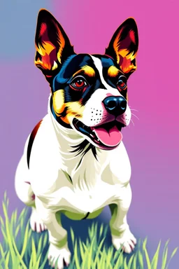 jack russel in the style of popart