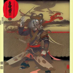 Dibujo de Ninjas con estilo de Utagawa Kuniyoshi