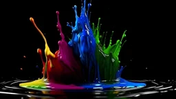 4K , Color paint drops in water , clor splash in water , drop Colorful ink in water, 4K footage,