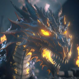 dark dragon,radioactive cloud, unreal engine 5, 8k resolution, photorealistic, ultra detailed