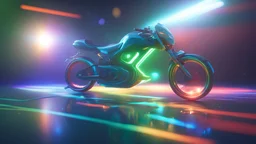 light reflections 3D cinema 4D redshift colorful blue, touch of green, ray of light, universe, bike race