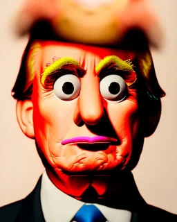 Portrait, Donald trump muppet, unreal engine 5, god lights, Sesame Street style, retro style, ray tracing, RTX, lumen lighting, ultra detail, volumetric lighting, 3d.