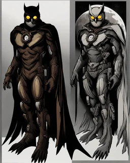 Owlman imágen lineal colorida