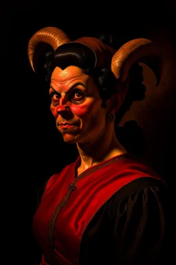 Portrait of a female tiefling, Caravaggio style
