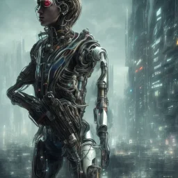 lionel messi perfect face and portrait post-apocalypse perfect cyborgs in a cyberpunk city, sci-fi fantasy style, 8k,dark