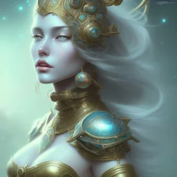 sango fantasy, fantasy magic, intricate, sharp focus, illustration, highly detailed, digital painting, concept art, matte, artgerm and paul lewin and kehinde wiley, masterpiece sexy lips Asian lady body turquoise space lady space sun galaxy