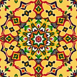 Symmetrical Looking Colorful Pakistani Cultural Art Pattern With Traditional Look Background On Wall.