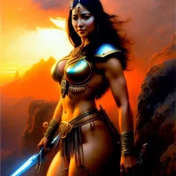 portrait 'beautiful fit Sexy busty Dejah Thoris',ancient metal armor and Helmet ,painting by gaston bussiere, greg rutkowski, yoji shinkawa, yoshitaka amano, tsutomu nihei, donato giancola, tim hildebrandt, oil on canvas, cinematic composition, extreme detail,fit full head inside picture,32k