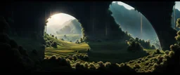 As you gaze upon this stunning landscape, you can't help but be grateful for the beauty that surrounds us all. In this lush void, imperfection is celebrated, and natural lighting reigns supreme. It's a cinematic moment, captured in time by an artist with a passion for Solarpunk, and it will always be a cherished memory.