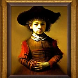 portrait of a child Rembrandt style