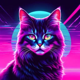 Synthwave/Vaporwave Cats