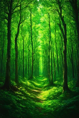 the knot of suppressed speech; surrealistic modern art; forest palette