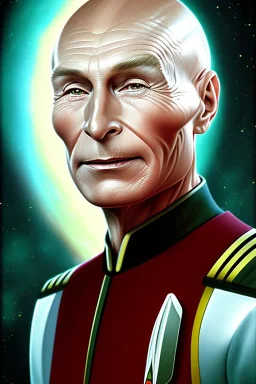 portrait captain Picard star trek on Saturn