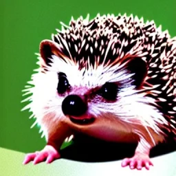 hedgehog, cute, brown body, humanoid body, arms, legs, cute face, cartoon, soviet cartoon, standing straight, belly, standing up, standing on legs,