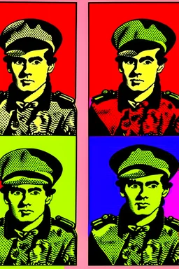 cultural revolution in the England in the style of andy warhol