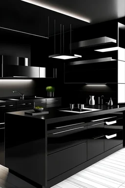 a super nice fashion kitchen black modern