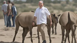 نتنياهو بدبك مع حمار