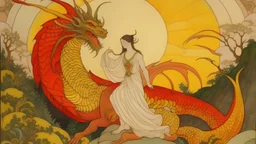 The woman garbed by the sun and the dragon