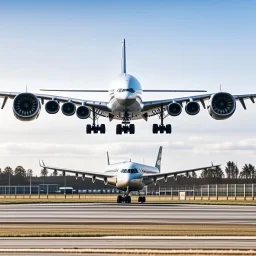 A picture of a plane about to take off from the ground, and the picture was taken from the side of the plane
