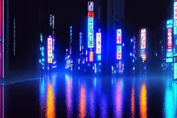 Night, Tokyo, dark, FOG, unsafe, rain, high definition, blue neon, blue lights