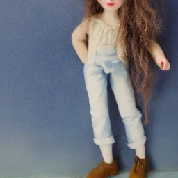 Victorian girl on jeans