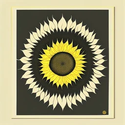 Silkscreen printing minimal sunflower, moon, mandala decoration