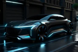 Une Berline de luxe américaine cyberpunk.