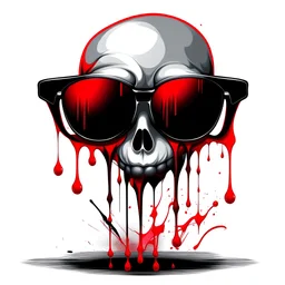 a drawed phantom with sunglasses and red drops
