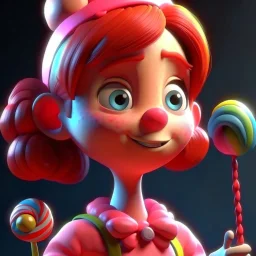candy girl, stylized 3d. pixar, cartoon