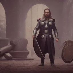 Full body, 3d render, thor 1800's men style, 1800's hair style, 1800's men clothes style,cleaning house, hyper realistic, octane render, unreal engine 5, 8k, palace background, uhd