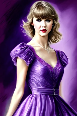 taylor swift in pretty dress purple