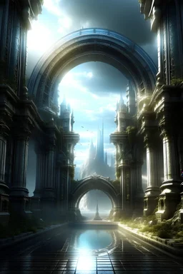 um portal onde passamos do mundo real da cidade para um mundo de fantasia