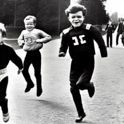 Creepy old photo of zippy chasing children