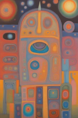 Every mind contains the whole universe; Neo-Figurative Art; fabulously detailed; Transcendent; Hundertwasser; Alan Kenny; beautiful glittery pastels