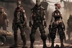 punk raiders, post-apocalyptic, concept art