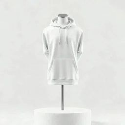 mockup 3d white plain hoodie with mannequin placed on podium, isolated neutral background, Ai generated Images