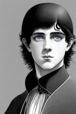 black hair freckles blue eyes young wizard beardsley