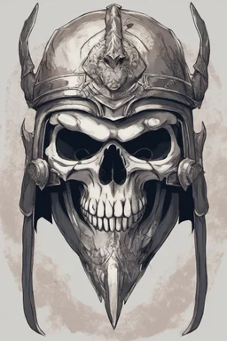WARRIOR skull helmet, anime style, portrait